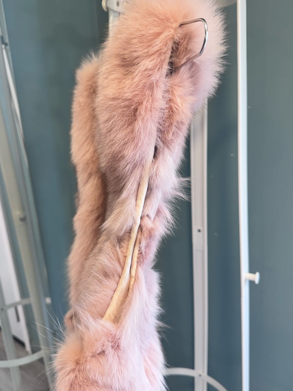 Vintage Blush Fox Fur Vest | Soft Luxe | Statement Buckle - Picture 6 of 11